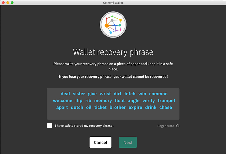 Privately record and secure the 24 recovery words